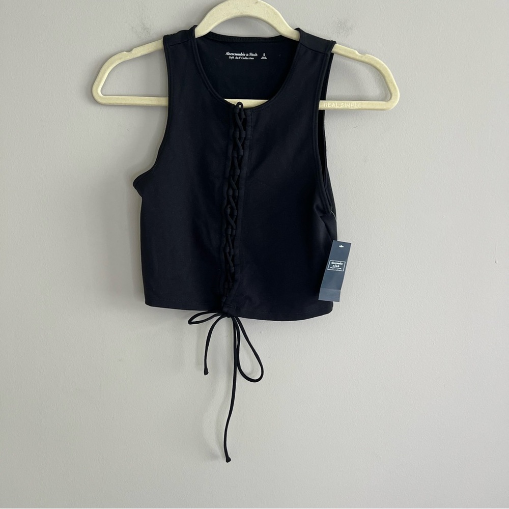NEW Abercrombie & Fitch Lace Up Seamless Fabric Scuba Tank Top Women’s Small - Picture 2 of 6